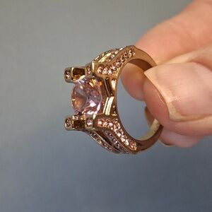 New Pink CZ Gold Ring.